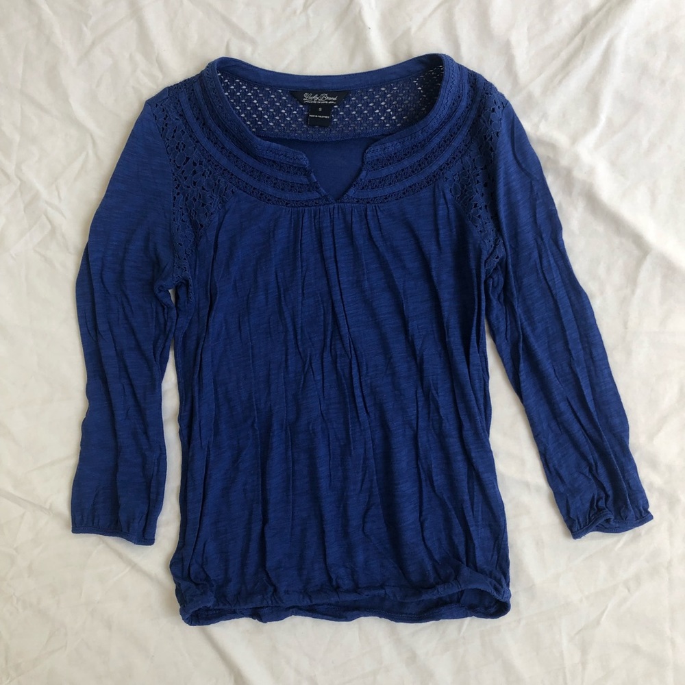 Crochet Neckline Peasant Blouse